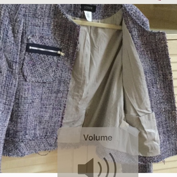 Jcrew size 10 purple tweed jacket - Picture 3 of 4